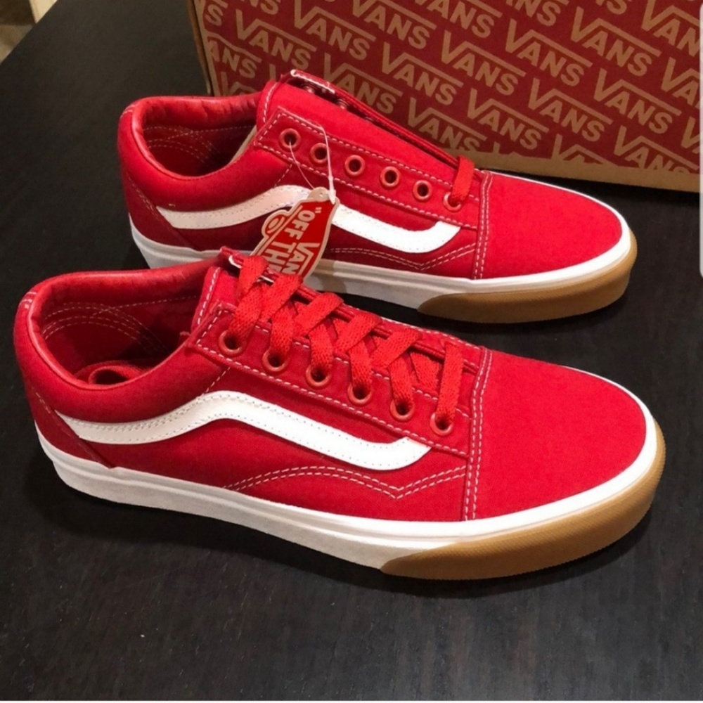 Vans old skool red bumper gum